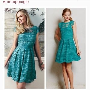 Yoana Baraschi teal Anthropologie dress